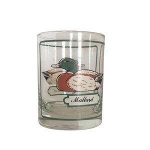 Vintage Georges Briard Mallard Duck Whiskey Drinking Glass With Gold Accents - 1